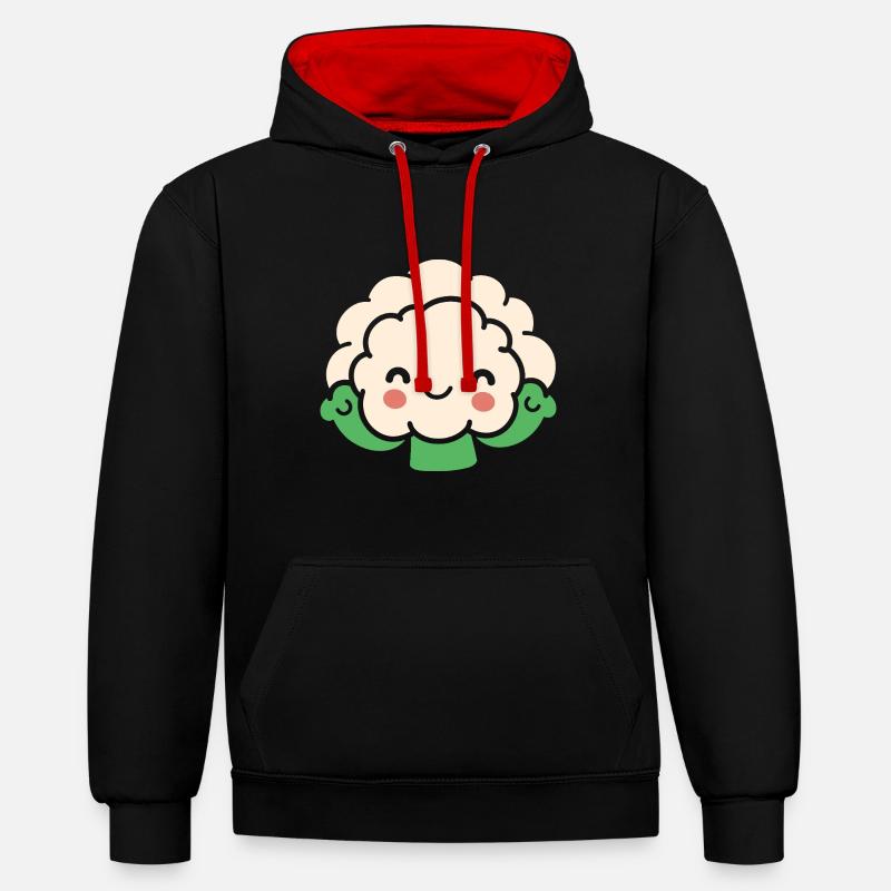 Cauliflower - Contrast hoodie - black/red