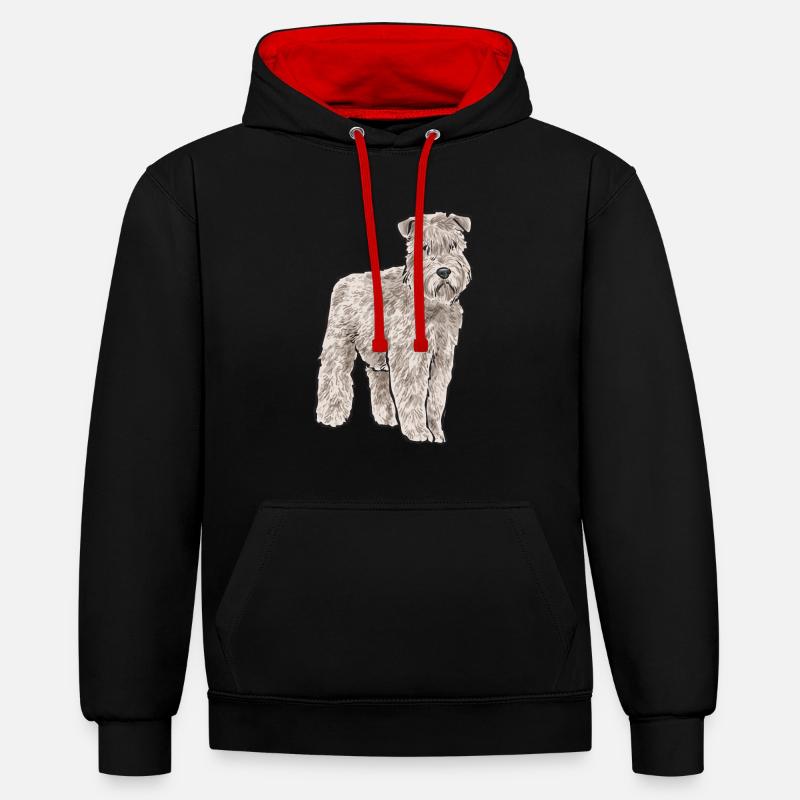 Terrier irlandais à enrobage doux - Sweat à capuche contrasté - noir/rouge