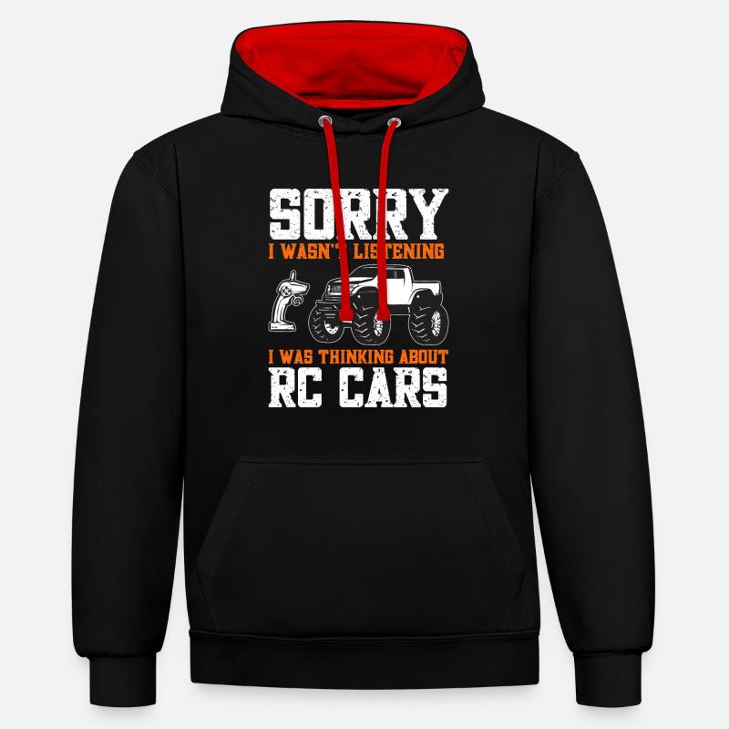 Voiture télécommandée RC Car - Sweat à capuche contrasté - noir/rouge