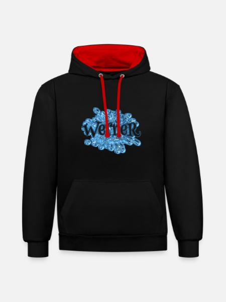 Werner Werner - Contrast hoodie - black/red