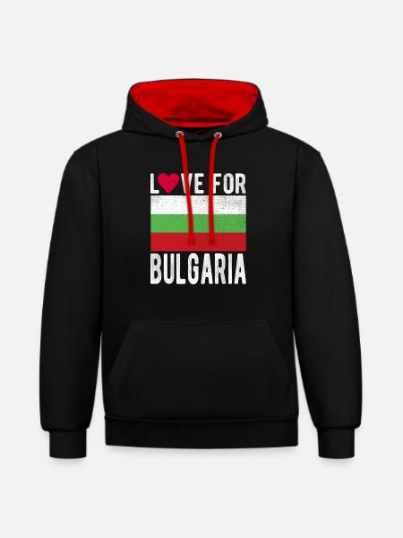 Bulgaria Souvenir - Contrast hoodie - black/red