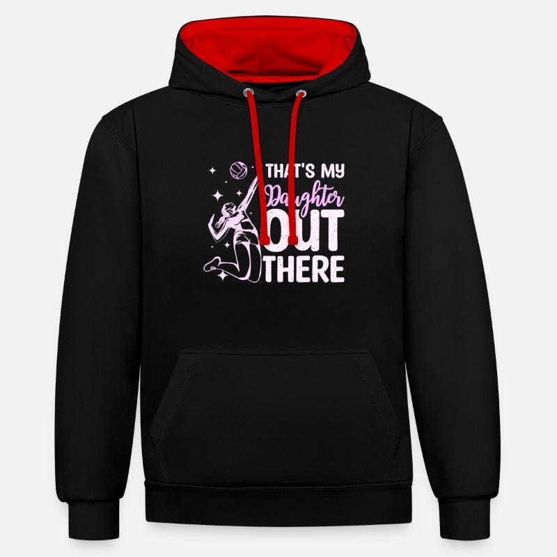 C’est ma fille là-bas - Sweat à capuche contrasté - noir/rouge