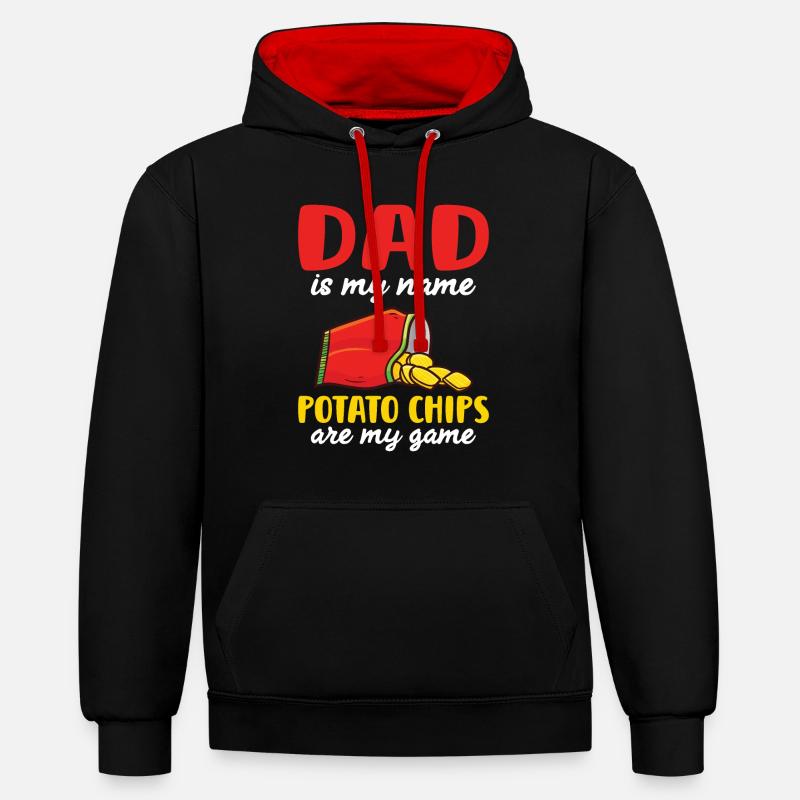 Cadeau de croustilles - Sweat à capuche contrasté - noir/rouge