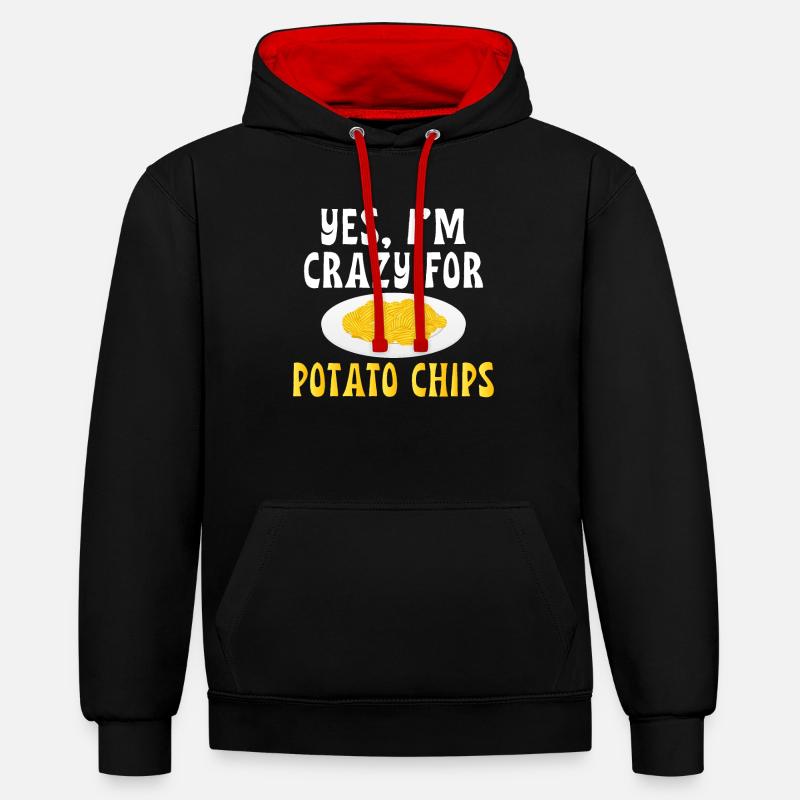Cadeau de croustilles - Sweat à capuche contrasté - noir/rouge