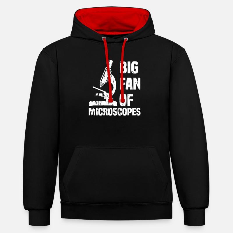 Biologie Biologiste Microscope - Sweat à capuche contrasté - noir/rouge