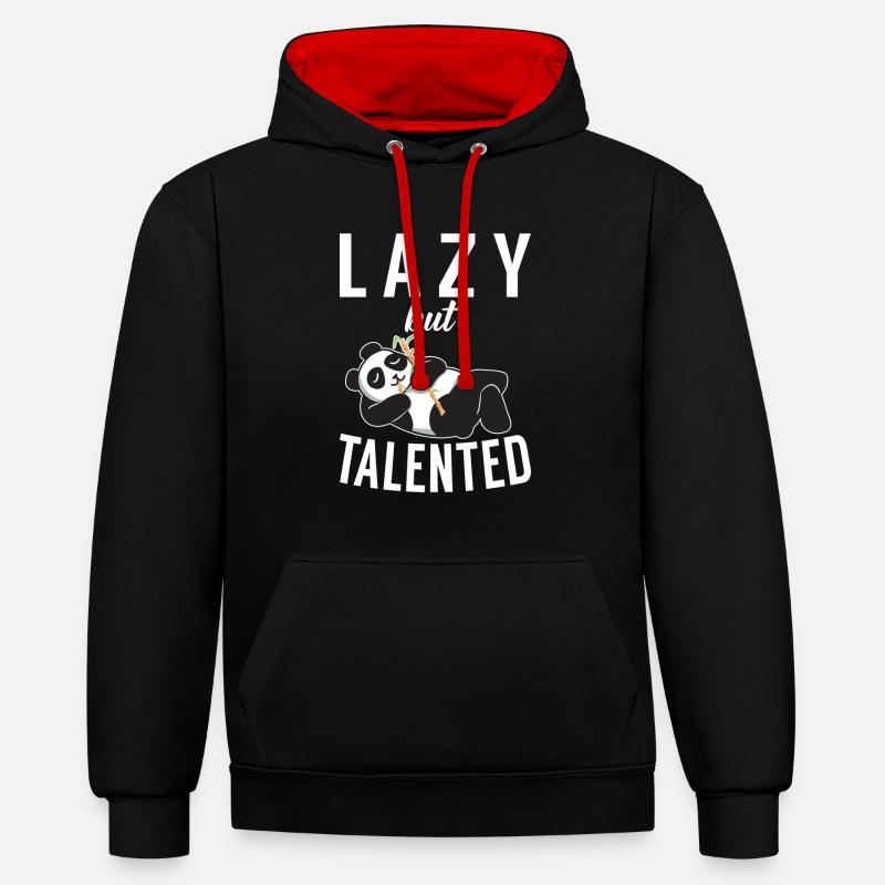 Panda Cadeaux Panda Lover - Sweat à capuche contrasté - noir/rouge