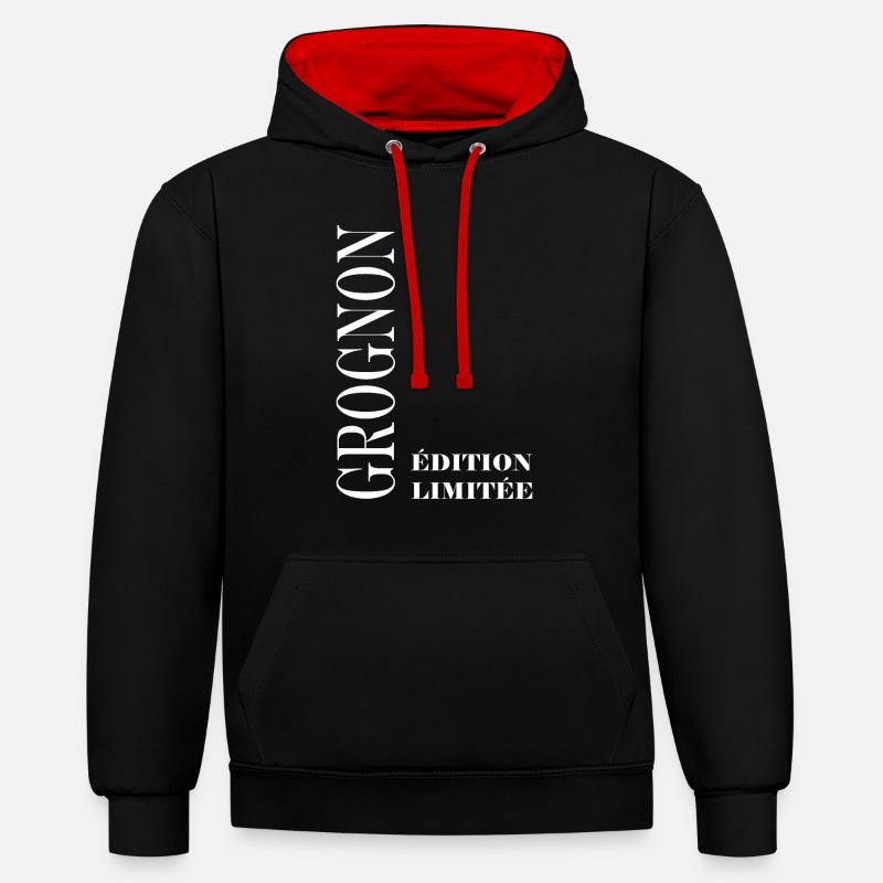 Edition limitée gognoon - Sweat à capuche contrasté - noir/rouge