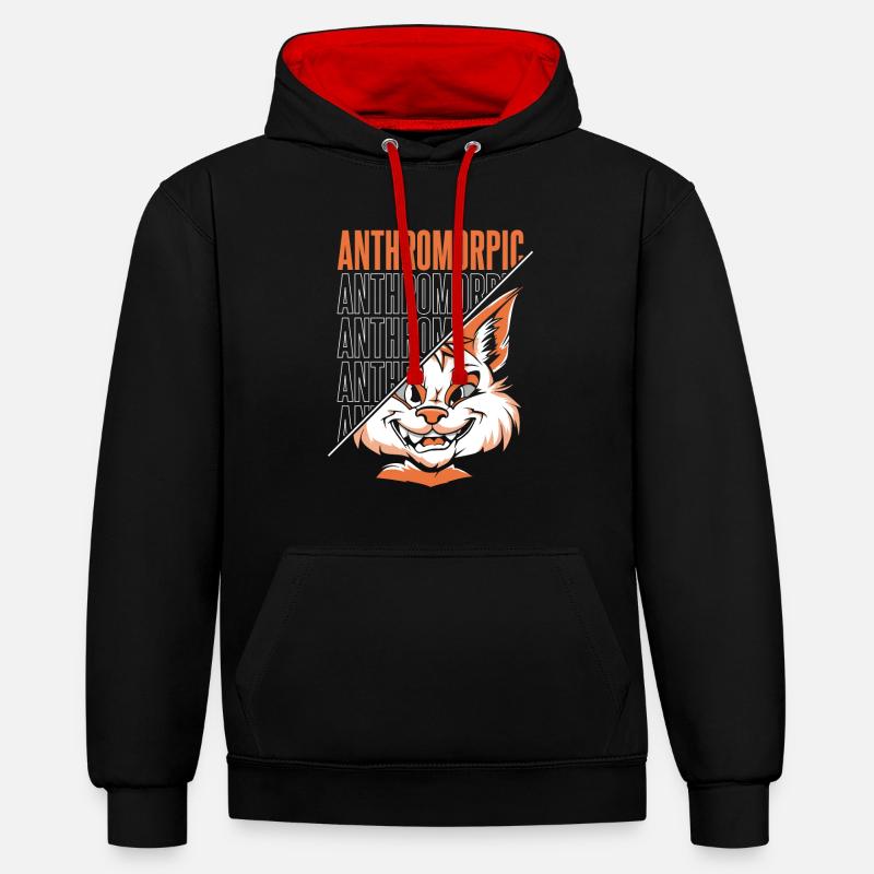 Furry Fandom Fursuits - Sweat à capuche contrasté - noir/rouge