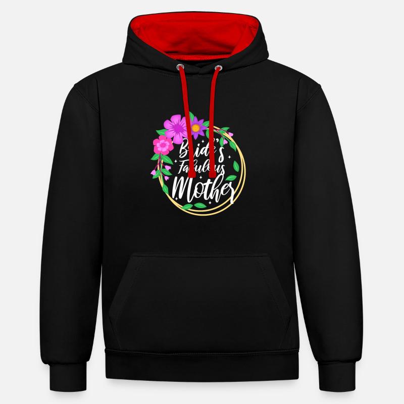 Mère fabuleuse des mariées - Sweat à capuche contrasté - noir/rouge