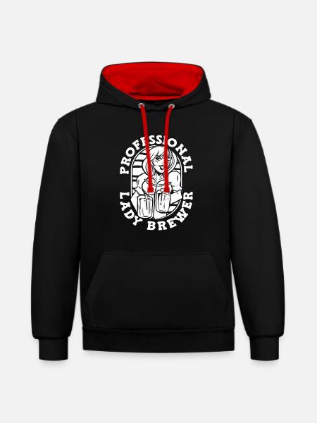 Craft Beer Bier Craftbier Dame - Contrast hoodie - black/red