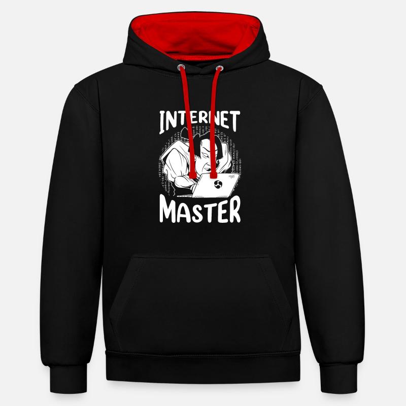 Web Entwickler Webdeveloper - Kontrast-Hoodie - Schwarz/Rot