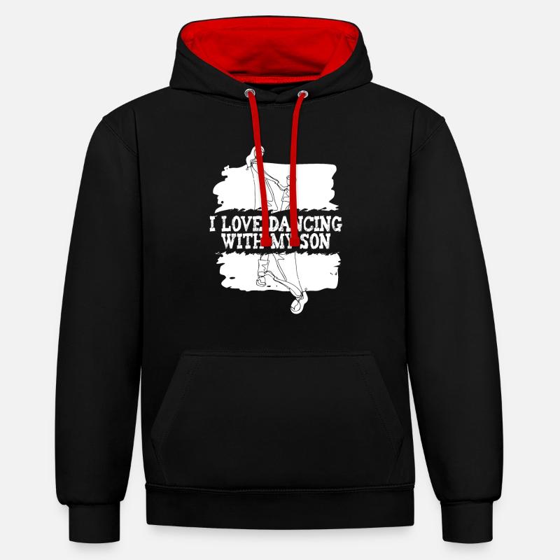 Maman Mère Mère Danse Mère - Sweat à capuche contrasté - noir/rouge