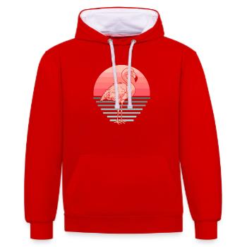 Flamant - Sweat à capuche contrasté - rouge/blanc - Devant - Liana (172cm) & Jaron (178cm)