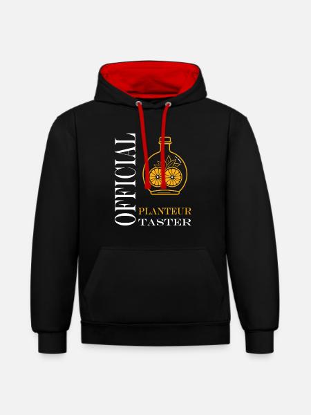 Humor-Punsch-Pflanzgefäß - Kontrast-Hoodie - Schwarz/Rot