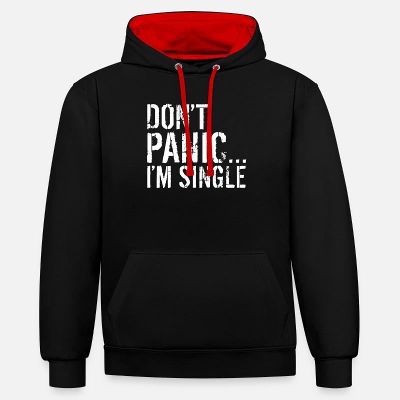 Cadeau unique - Sweat à capuche contrasté - noir/rouge