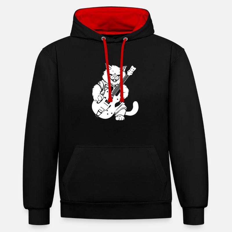 Guitare électrique Guitare électrique - Sweat à capuche contrasté - noir/rouge