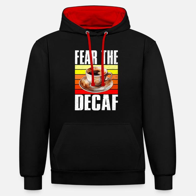 Cadeaux de café - Sweat à capuche contrasté - noir/rouge