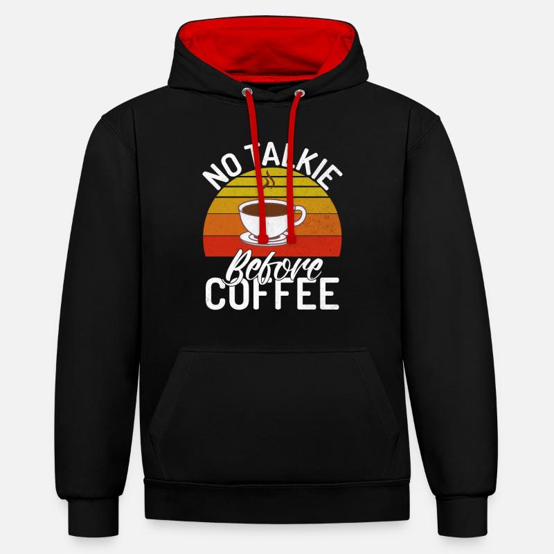 Cadeaux de café - Sweat à capuche contrasté - noir/rouge