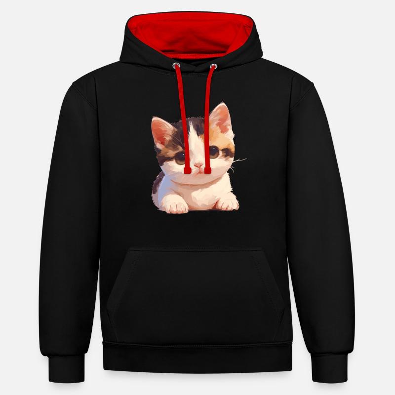 Munchkin Chaton Munchkin Chat - Sweat à capuche contrasté - noir/rouge
