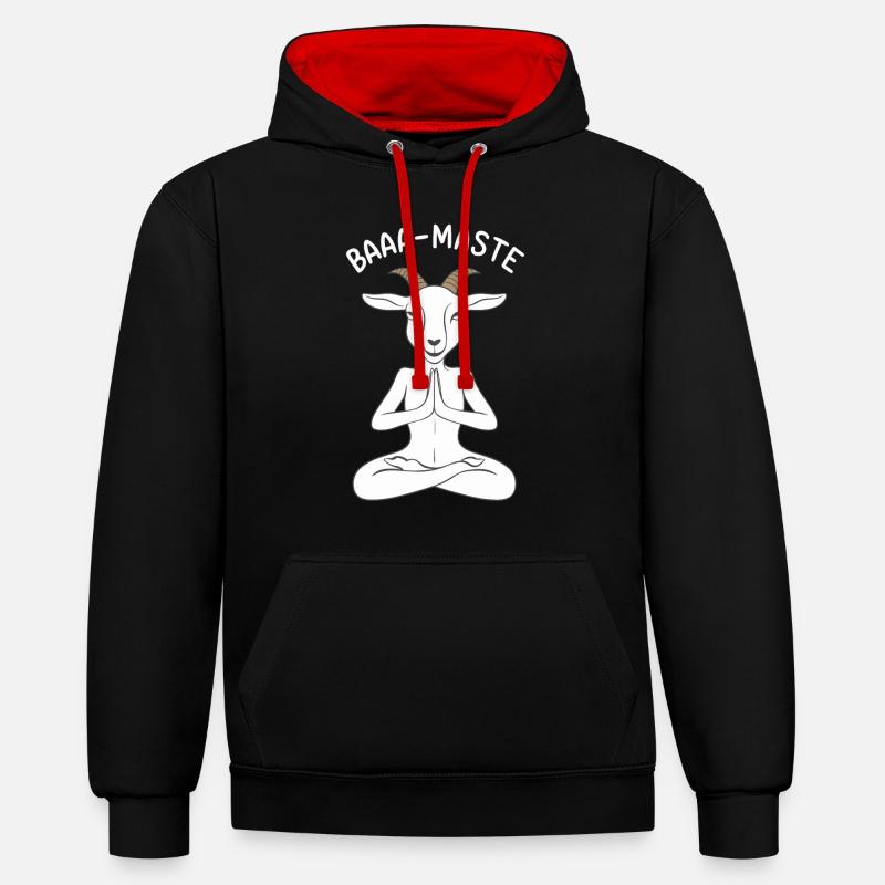 Baaa-Maste Chèvre Yoga Relaxation - Sweat à capuche contrasté - noir/rouge