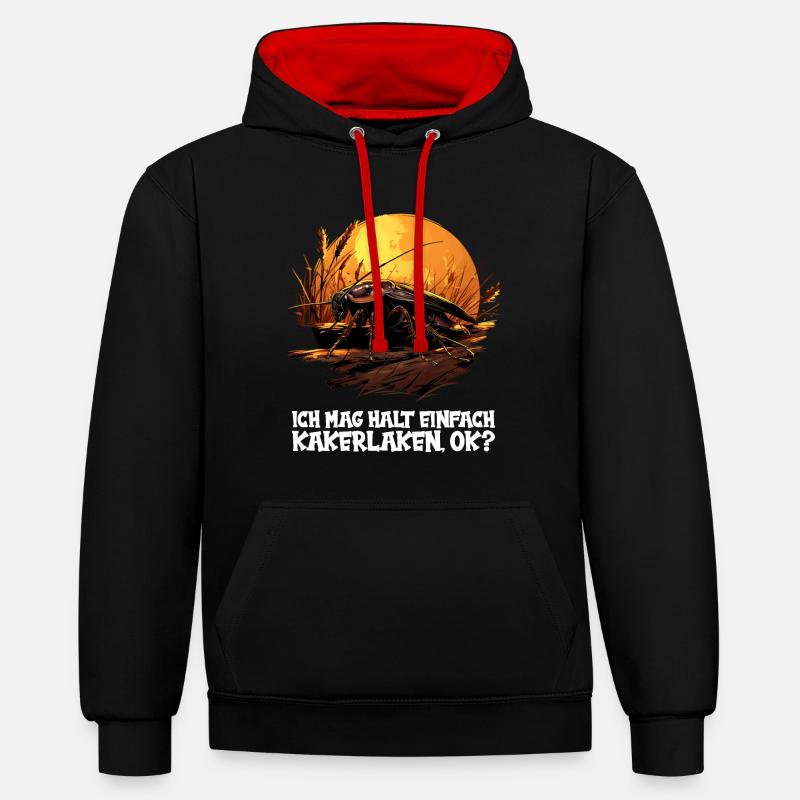 cafards cafards cafards cafard - Sweat à capuche contrasté - noir/rouge