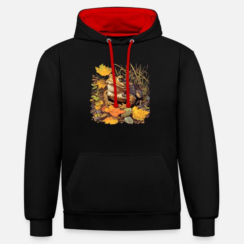 Crapaud crapaud crapaud - Sweat à capuche contrasté - noir/rouge