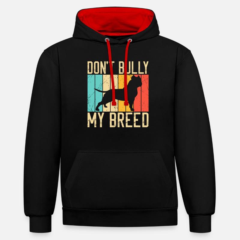 Cadeaux American Bully - Sweat à capuche contrasté - noir/rouge