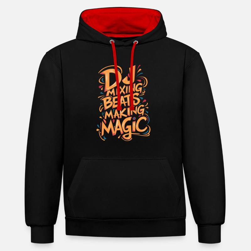 DJ mixage Beats Making Magic - Sweat à capuche contrasté - noir/rouge