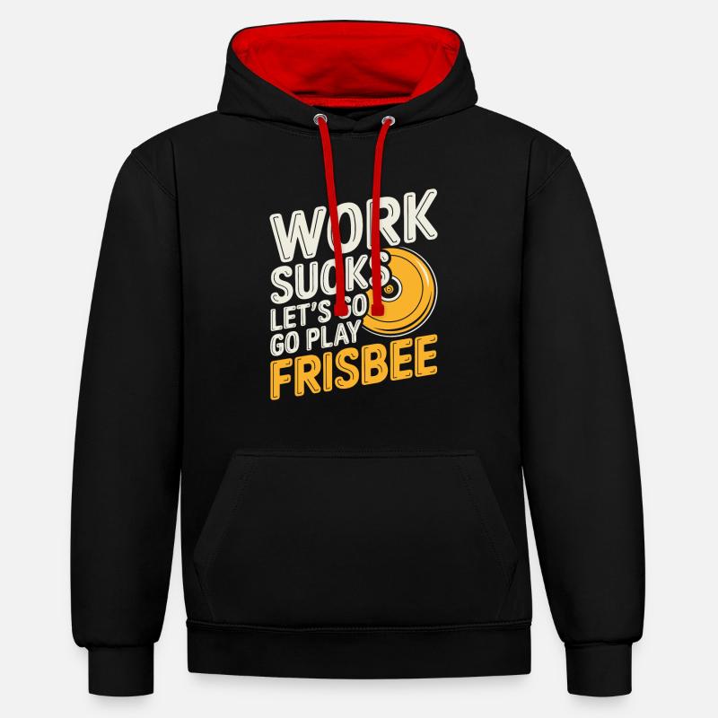 Frisbee - Sweat à capuche contrasté - noir/rouge