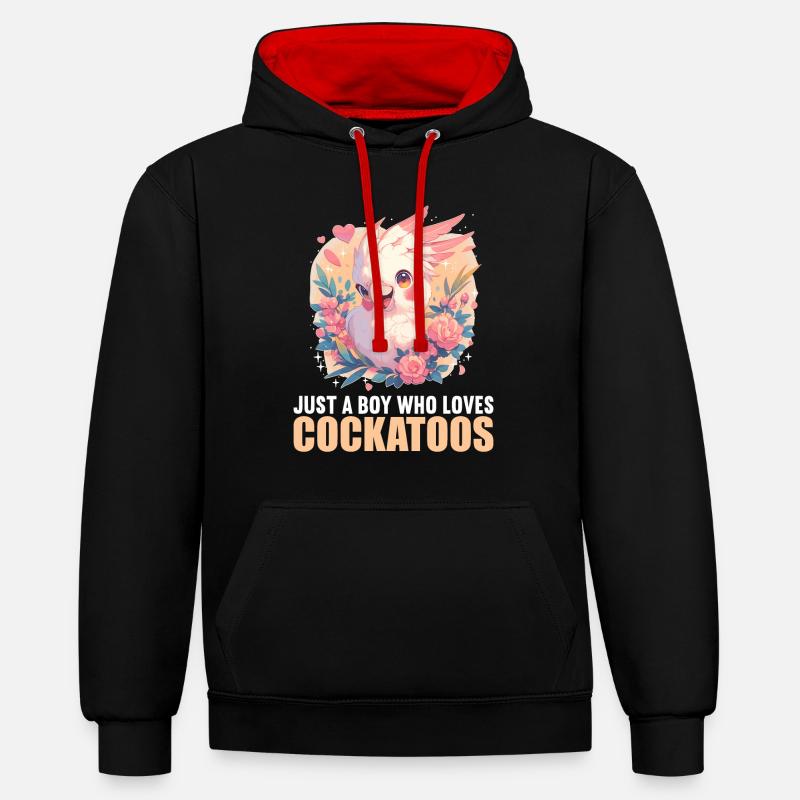 Cacatoès Cacatoès Cacatoès - Sweat à capuche contrasté - noir/rouge