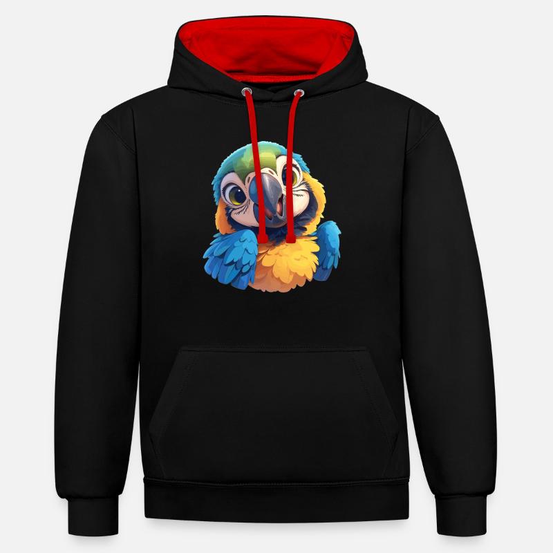 L’ère de l’ara - Sweat à capuche contrasté - noir/rouge
