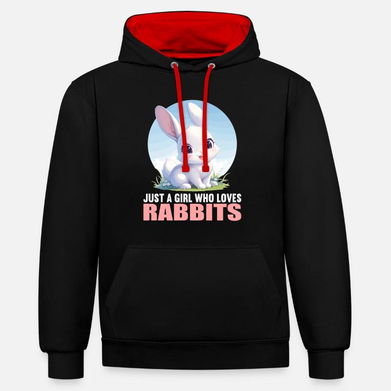 Lapin Lapin - Sweat à capuche contrasté - noir/rouge