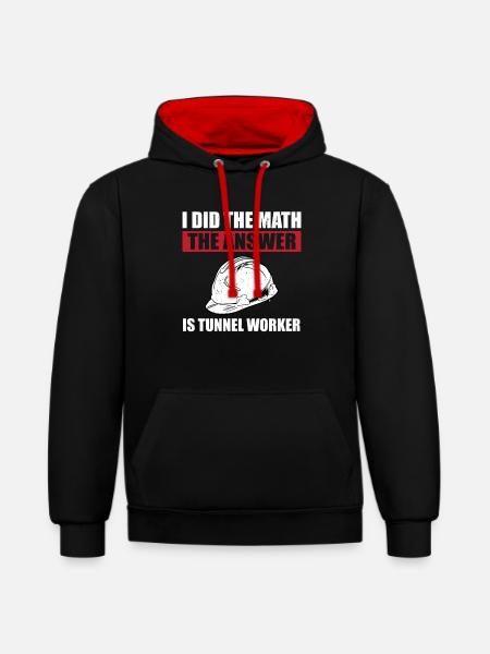 Funny tunnel worker saying - Contrast hoodie - black/red