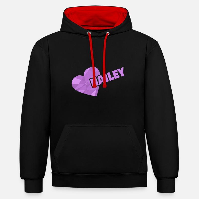 Gift for Hailey - Contrast hoodie - black/red