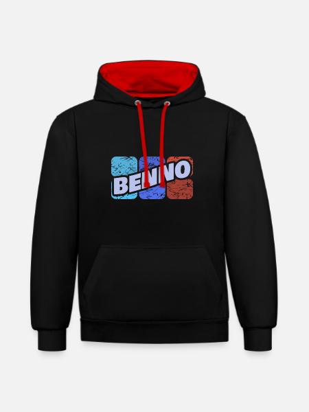 Benno Benno - Contrast hoodie - black/red