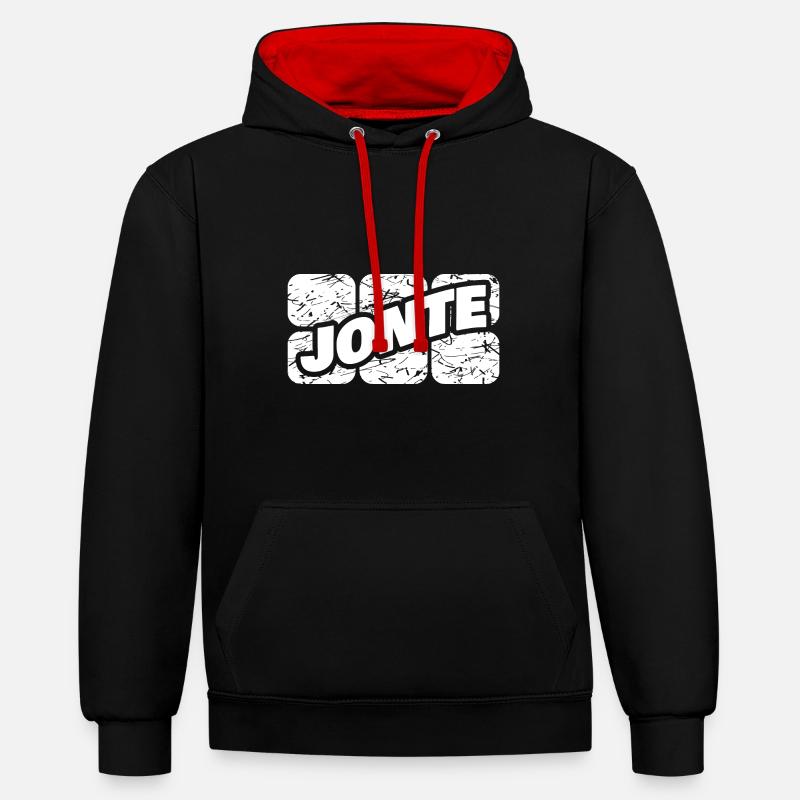 Jonte Jonte - Sweat à capuche contrasté - noir/rouge