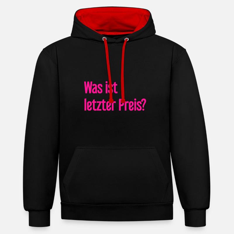 Qu’est-ce que le dernier prix ? - Sweat à capuche contrasté - noir/rouge