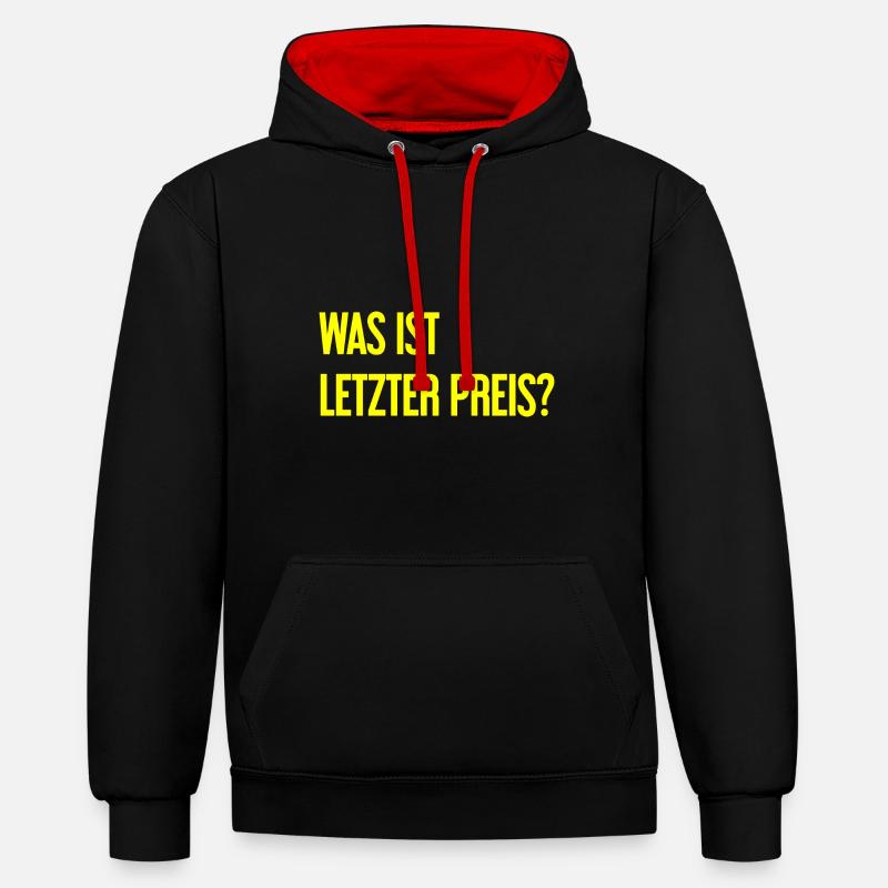 Quel est le dernier prix ? - Sweat à capuche contrasté - noir/rouge
