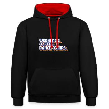 Weekends Coffee And Dance Comps Dance Mom Dancer - Contrast hoodie - black/red - Front - Anna (173cm) & Nico (186cm)