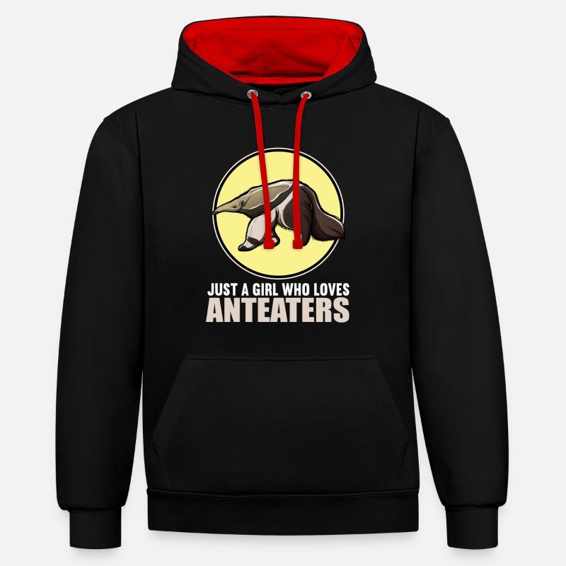 fourmiliers fourmilier - Sweat à capuche contrasté - noir/rouge