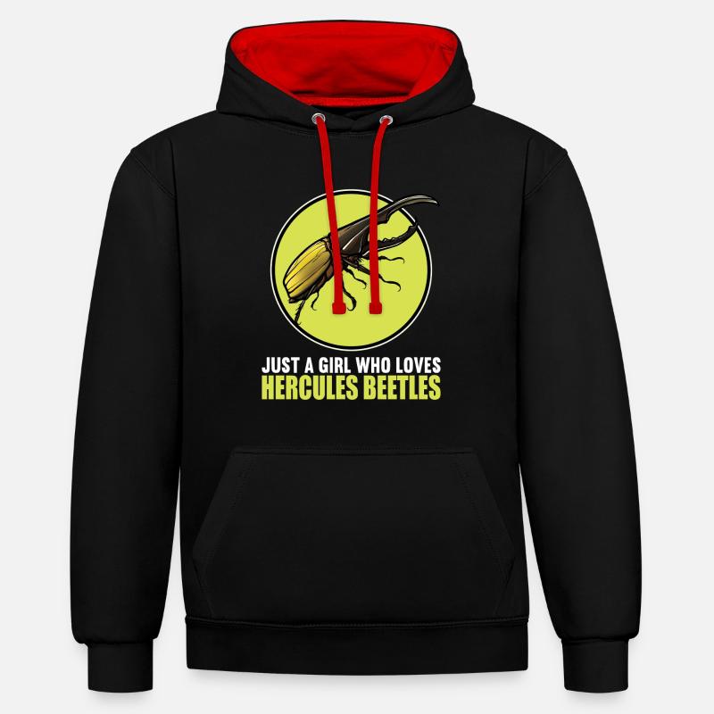 Hercule coléoptère - Sweat à capuche contrasté - noir/rouge