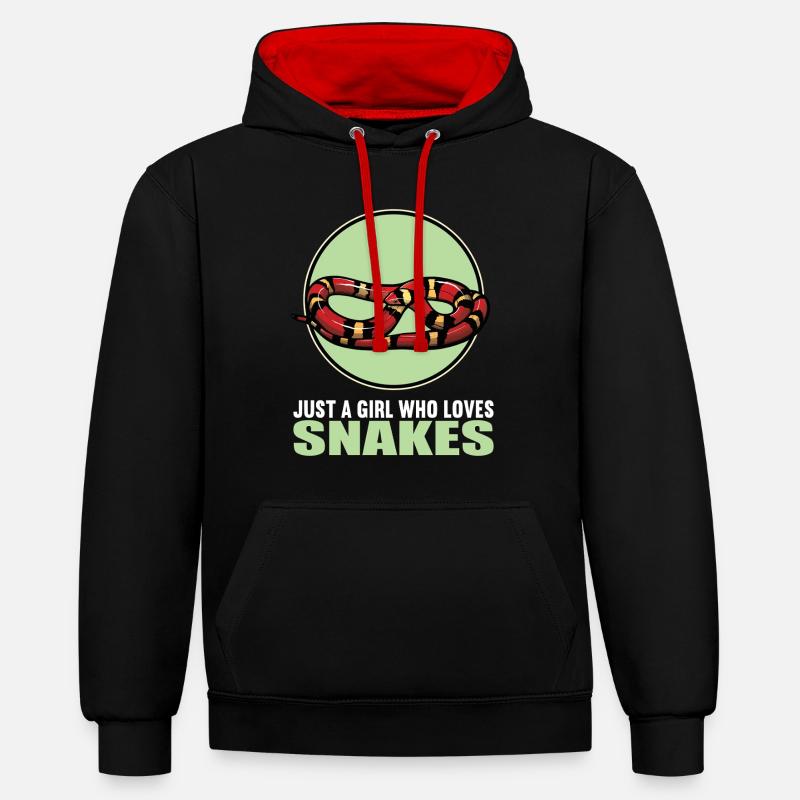 Serpents Serpent - Sweat à capuche contrasté - noir/rouge