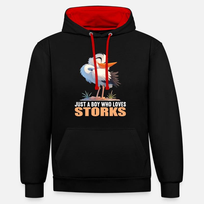 Cigognes Cigognes - Sweat à capuche contrasté - noir/rouge