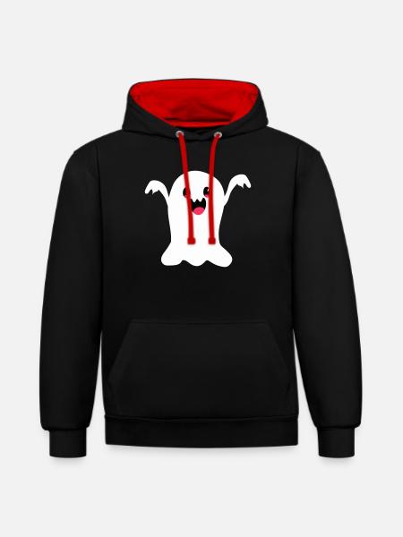 geist - Sweat à capuche contrasté - noir/rouge
