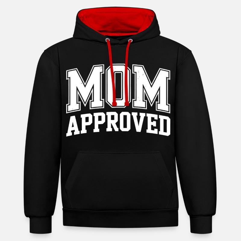 Mama a approuvé un test - Sweat à capuche contrasté - noir/rouge
