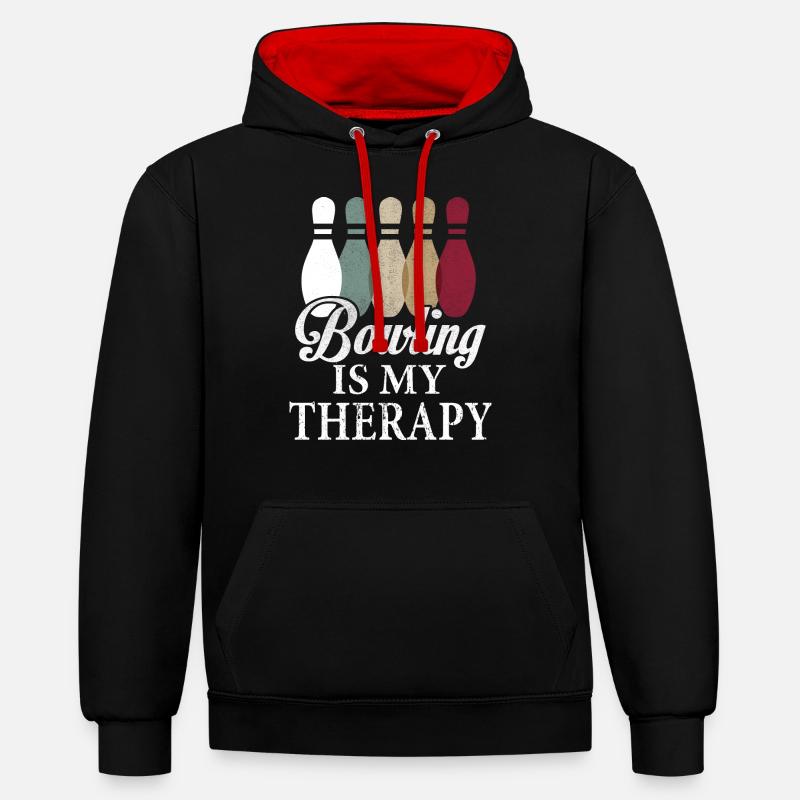 Bowling Bowling Bowling Bowling - Contrast hoodie - black/red