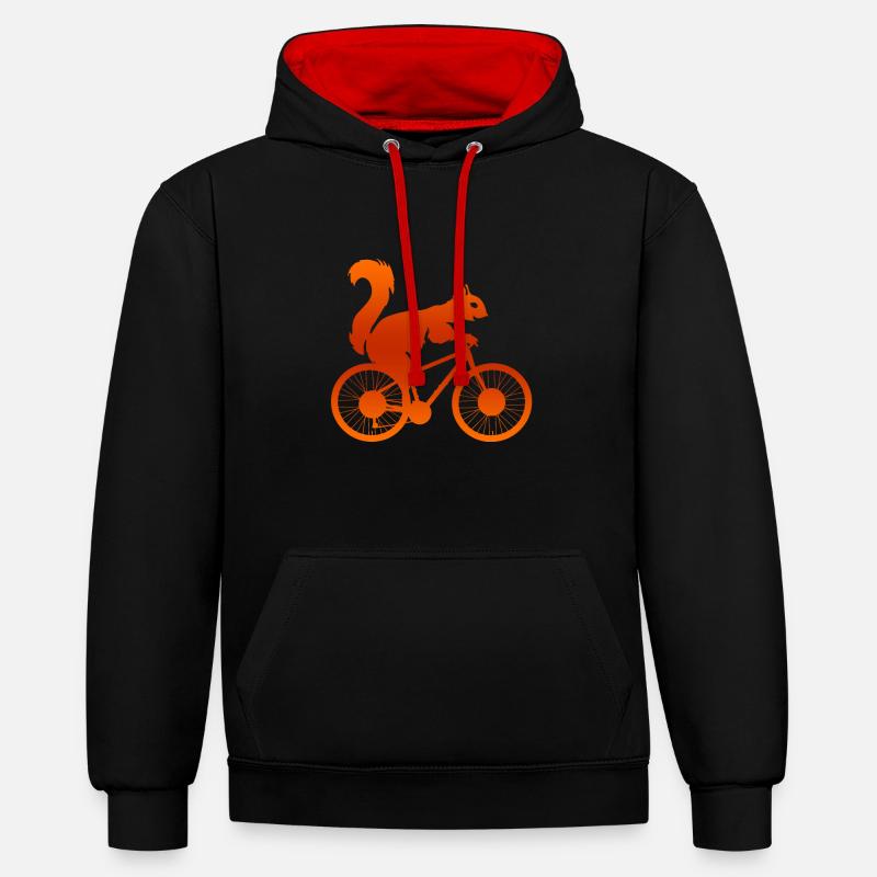 Vélo d'écureuil - Sweat à capuche contrasté - noir/rouge