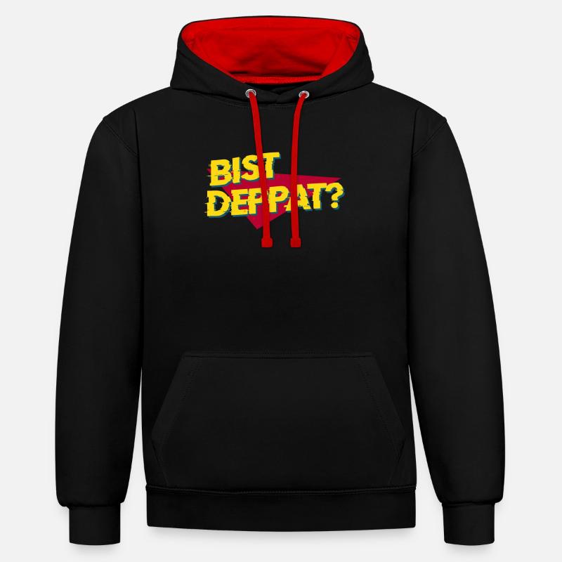 bist depat 1 - Sweat à capuche contrasté - noir/rouge