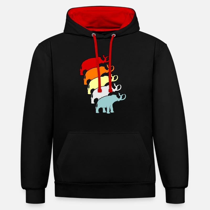 Mammouth - Sweat à capuche contrasté - noir/rouge