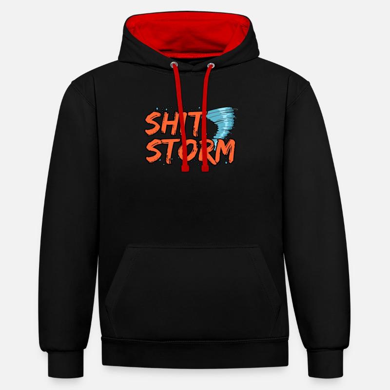 Tornade - Sweat à capuche contrasté - noir/rouge